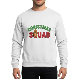 Holiday Family Distressed Vintage Christmas Squad Green Red Gingerbread Man Typography Sweatshirt