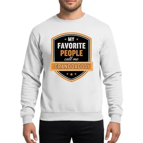 Grandfathers' Vintage Golden Yellow Shield Distressed Granddaddy Marquee Text Emblem Sweatshirt