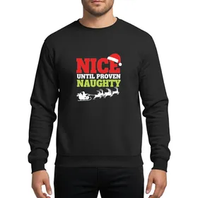 Holiday Humor Lovers Bold Red White Lime Green Christmas Typography Santa Sleigh Reindeer Graphic Sweatshirt