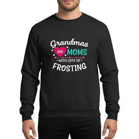 Grandmas' Sweet White Script Teal Typography with Hot Pink Hearts & Floral Dot Accents Sweatshirt