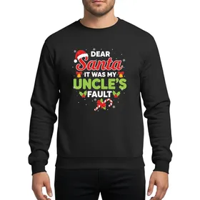 Christmas Enthusiasts' Humorous 'Dear Santa' White Red Lime Green Holly Candy Cane Typography Sweatshirt