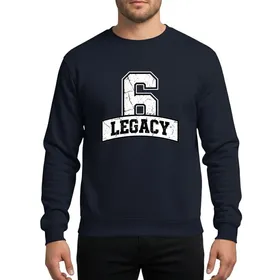 Varsity Fans' Distressed Grunge White Black Block Numeral Six Legacy Banner Vintage Collegiate Aesthetic Sweatshirt