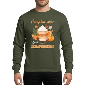 Women's & Girls' Watercolor Pumpkin Spice Latte, Scrapbooking Crafts, Orange Autumn Leaves Design Sweatshirt