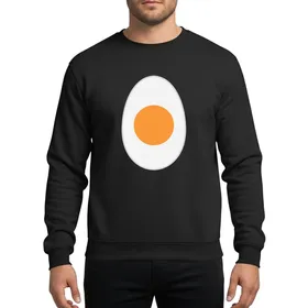 Food Lovers' Minimalist Sliced Hard-Boiled Egg White Bright Yellow Yolk Design Sweatshirt