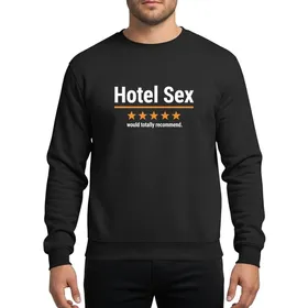 Modern Design Lovers' Bold White Text Yellow Line Five Star Rating Graphic Art Sweatshirt