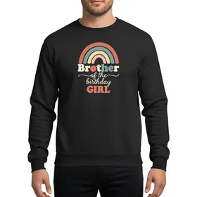 Brother's Whimsical Retro Boho Arcing Rainbow Text Muted Terracotta Peach Dusty Blue Sweatshirt