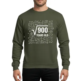Math Enthusiasts' Distressed Chalk-White Square Root 900 Years Old Intricate Math Blackboard Design Sweatshirt