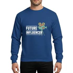 Content Creators' Distressed Future Influencer Vintage Video Camera Teal Red Yellow Hand-Drawn Retro Art Sweatshirt