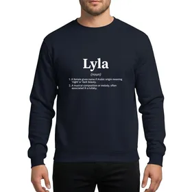 Women's Minimalist White Lyla Name Dictionary Definition Elegant Sans-Serif Typographic Design Sweatshirt