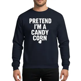 Halloween Enthusiasts' Distressed White Minimalist Candy Corn Typography Slogan Sweatshirt