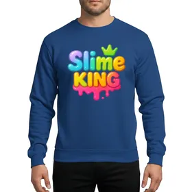 Birthday Party Crew 3D Bubbly Slime King Dripping Lavender Aqua Lime Green Yellow Orange Pink Design Sweatshirt