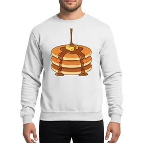 Breakfast Enthusiasts' Fluffy Pancake Stack with Melting Butter & Golden Syrup Drizzle Art Sweatshirt