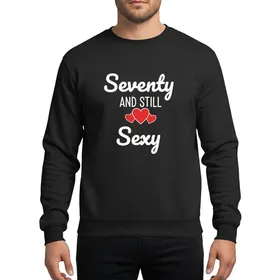 70th Birthday Celebrants' Elegant White Script Red Hearts Typographic Design Sweatshirt
