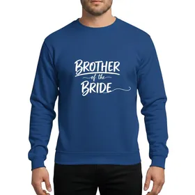 Brother of the Bride Elegant White Textured Calligraphy Hand-Drawn Script with Flourish Sweatshirt