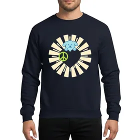 Peace Love Shih Tzu Puppy Pink Heart Retro Sunburst Christmas Gift Sweatshirt