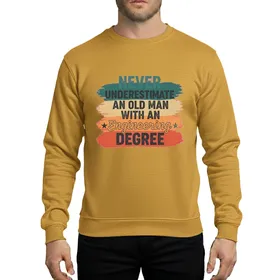 Never Underestimate An Old Man With An Engineering Degree Retro Grunge Civil Electrical Mechanical Engineer Teal Orange Sweatshirt