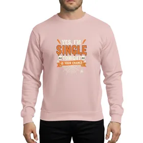 Halloween Distressed Typographic 'Yes I'm Single Tonight' Costume Graphic Witches Sorcer Zombie Sweatshirt