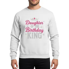 Daughter Of The Birthday King Hot Pink Gem Regal Crown Sparkling Party Sweatshirt
