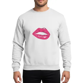 This Queen Born On October 5 | Hot Pink Glitter Lips & Gold Sparkle Text Celebration Sweatshirt