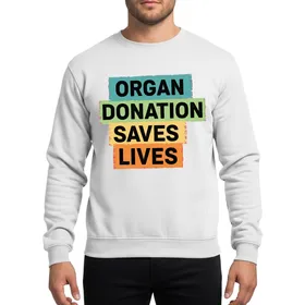 Living Donor Organ Donation Awareness Grunge Block Art Saves Lives Hero Statement Sweatshirt