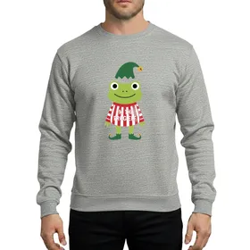 Funny Frog Elf Cartoon Family Holiday Matching Christmas Pajama "I'M THE FROG ELF" Sweatshirt