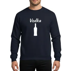 Vodka Happy Water Fun People Celebration White Brush Script Flat Bottle Design Sweatshirt