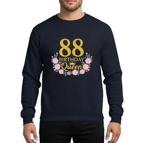 Elegant 88 Year Old Queen Crown Gold Glitter Pink Rose Floral Birthday Sweatshirt