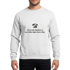 Bold Gray Blocked Phone Icon & Flat 3D Typographic Sassy Statement Sweatshirt
