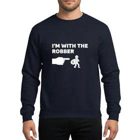 I'm With The White Beanie Money Bag Character Halloween Party Costume Sweatshirt