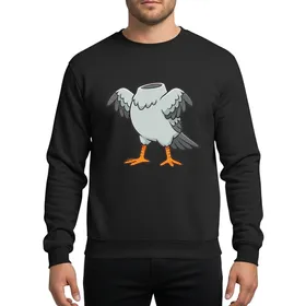 Funny Headless Seagull Halloween Costume Party Kids Orange Gray Bird Sweatshirt