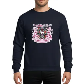 MacBean Clan Scottish Heraldic Wildcat Crest Tartan Motto Family Gathering Sweatshirt