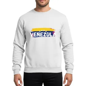 Venezuelan Flag Bold Grunge Distressed Brushstroke Stars Artwork Sweatshirt