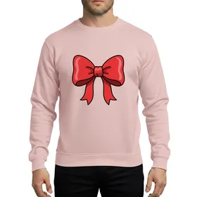 Elegant Cherry Red Maroon Bow Cartoon Vector Christmas Holiday Gift Sweatshirt