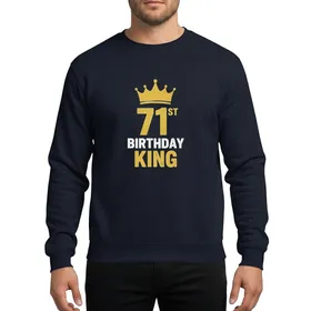 Royal King 71st Birthday Gold Glitter Crown Grunge Party Celebration Gift For Him Sweatshirt