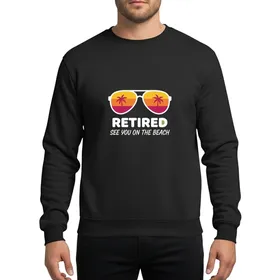Womens Retired See You On The Beach Funny Yellow Orange Magenta Aviator Sunglasses Gift Sweatshirt