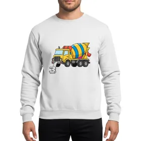 Boys Third Birthday Party Concrete Mixer Truck Vibrant Number 3 Design Sweatshirt