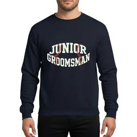 Kids Junior Groomsman Vintage Red Baseball Stitch Wedding Party Design Sweatshirt