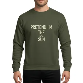 Funny Pretend I'm The Sun Easy Halloween Costume Minimalist Cream Yellow Outline Sweatshirt