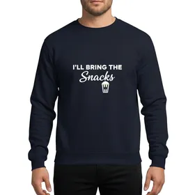 I'll Bring The Snacks Popcorn Fun Group Celebration Event White Minimalist Design Sweatshirt
