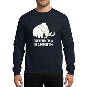 Pretend I'm A Mammoth Funny Halloween Costume Party Woolly Animal Hand-Drawn White Graphic Sweatshirt
