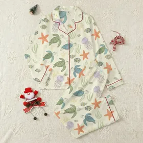 Turtle Lover Whimsical Marine Life Canvas Low Tops: Muted Ocean Ecosystem Design Satin Pajamas Set