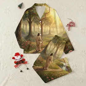 Christian Faith Phone Case: Jesus Gethsemane 'Plant Seeds of Love' Dual-Layer Protective Cover Satin Pajamas Set