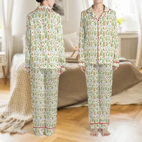 Children's Whimsical Teddy Bear Village Pajama Sewing Pattern Satin Pajamas Set