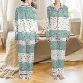 Women's Monogram Bridesmaid Gift: Delicate Floral Cursive Satin Sleep Set Satin Pajamas Set