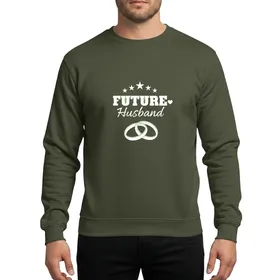 Future Husband Bachelorette Celebration White Heart Script Wedding Bands Sweatshirt