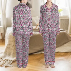 Greyhound Sighthound DIY 4-Leg Onesie: Hot Pink Grey Curvilinear Organic S/M/L Satin Pajamas Set