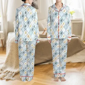 Personalized Wedding Party & Kids Pajamas: Elegant Monogram Initials, Golden Script Satin Pajamas Set