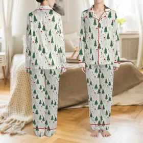 Family Bigfoot Christmas Pajamas: Festive Sasquatch 'Believe' Cotton Blend Sleep Set Satin Pajamas Set