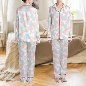 Toddler & Kids Personalized Rainbow Tie-Dye Stars Clouds Cotton Pajamas Satin Pajamas Set
