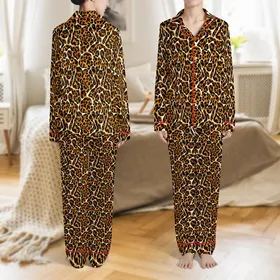Her Boho Tortoiseshell Pajamas: Personalized Initials & Custom Name Gift Satin Pajamas Set
